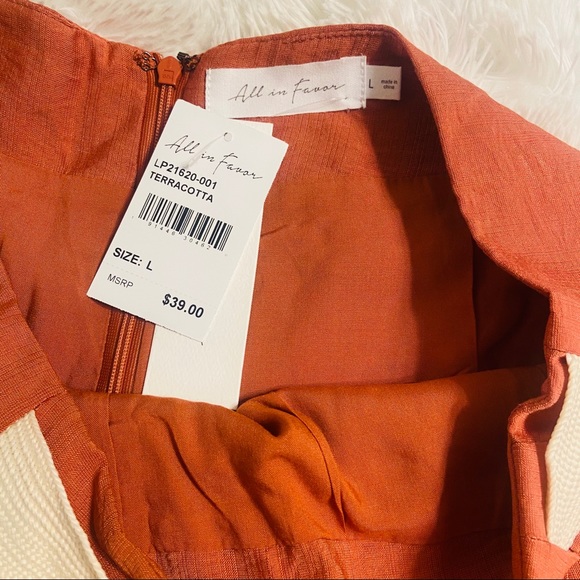 All in Favor Front Tie Pleated Terracotta Shorts - Picture 4 of 8